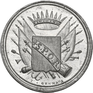 obverse: Sede Vacante (1829). Medaglia emessa dai Conservatori della Città di Roma