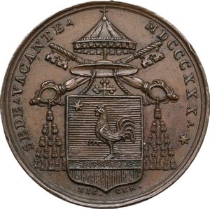 obverse: Sede Vacante (1830-1831).. Medaglia emessa dal Cardinale Camerlengo Pier Francesco Galleffi