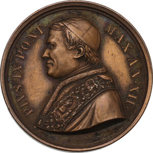 obverse: Pio IX  (1846-1878), Giovanni Mastai Ferretti.. Medaglia A. XII per la Lavanda