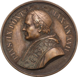 obverse: Pio IX  (1846-1878), Giovanni Mastai Ferretti.. Medaglia A. XVII per la Lavanda