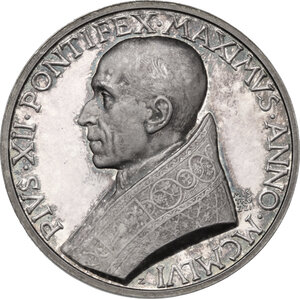 obverse: Pio XII (1939-1958), Eugenio Pacelli.. Medaglia 1956 per l ottantesimo compleanno del Pontefice
