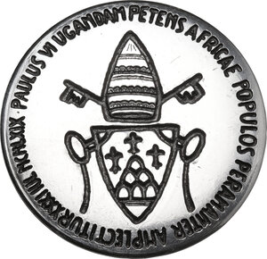 obverse: Paolo VI (1963-1678), Giovanni Battista Montini.. Medaglia straordinaria 1969 per la visita del Pontefice in Uganda