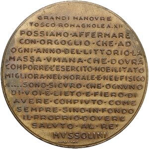 reverse: Medaglia A. XII Grandi Manovre Tosco-Romagnole