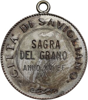 reverse: Sagra del Grano della città di Savigliano. Medaglia A. XVI E. F