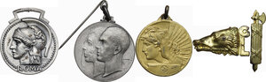 obverse: Lotto di tre (3) medaglie e due (2) spille di ambito Savoia e Fascista