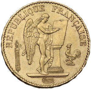 obverse: France.  Third republic (1870-1940).. 20 francs 1876 A, Paris mint