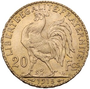 reverse: France.  Third republic (1871-1940).. 20 francs 1913