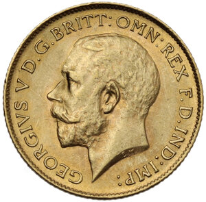 obverse: Great Britain.  George V (1910-1936). Half Sovereign 1914