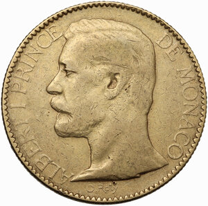 obverse: Monaco, Principality of .  Albert I (1889-1922). 100 francs 1891 A, Paris mint