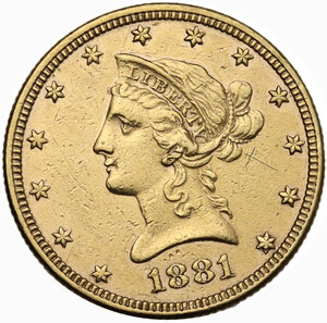 obverse: USA. 10 dollars 1881 