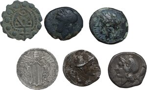 obverse: Miscellanea. Lotto di sei (6) monete da classificare, dal mondo greco al medioevo