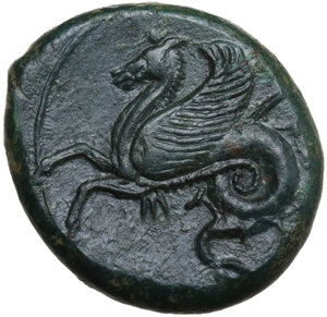 reverse: Syracuse.  Dionysios I to Dionysios II.. AE Hemilitron, c. 375-344 BC