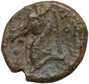 reverse: Cosa or Neapolis (?). AE Quartuncia, c. 273-250 BC