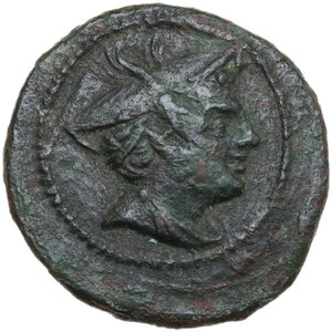 obverse: First heavy L series.. AE Semuncia. Luceria mint, c. 214-212 BC