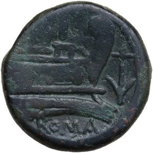 reverse: Anchor (first) series.. AE As, c. 209-208 BC