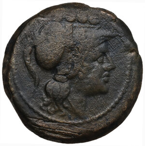 obverse: Anonymous sextantal series.. AE Triens, after 211 BC