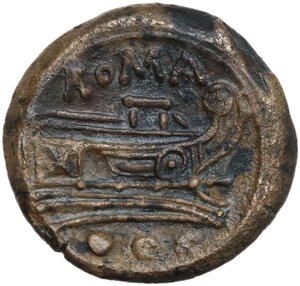 reverse: Minturnae  Second Punic War issue. AE Quadrans, after 211 BC