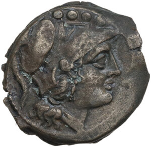 obverse: Minturnae  Second Punic War issue. AE Triens, after 211 BC