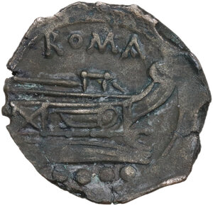 reverse: Minturnae  Second Punic War issue. AE Triens, after 211 BC