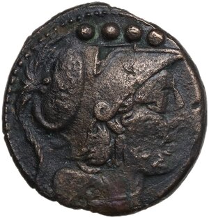 obverse: Minturnae  Second Punic War issue. AE Triens, after 211 BC