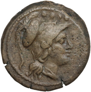 obverse: Victory heavy series.. AE Triens. Central Italy, 211-208 BC