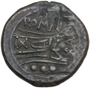 reverse: MA series.. AE Quadrans, c. 210 BC. Sardinia
