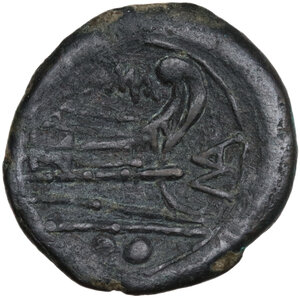 reverse: P. Manlius Vulso.. AE Sextans. Sardinia, c. 210 BC