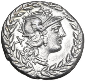 obverse: Cn. Gellius. AR Denarius, 138 BC