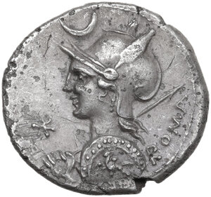 obverse: P. Nerva. AR Denarius, 113 or 112 BC
