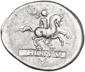 reverse: L. Philippus. AR Denarius, 113 or 112 BC