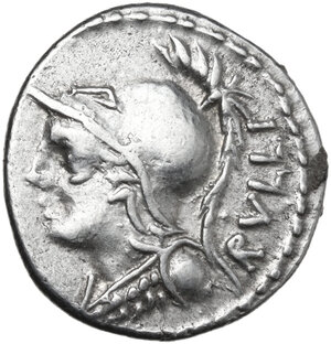 obverse: P. Servilius M. f. Rullus. . AR Denarius, 100 BC