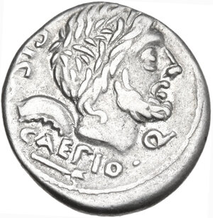obverse: L. Calpurnius Piso Caesoninus and Q. Servilius Caepio, quaestors.. AR Denarius, 100 BC