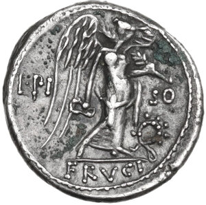 reverse: L. Calpurnius Piso Frugi. AR Quinarius, 90 BC