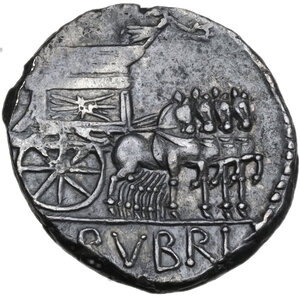 reverse: L. Rubrius Dossenus. AR Denarius, 87 BC