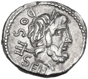 obverse: L. Rubrius Dossenus. AR Quinarius, 87 BC