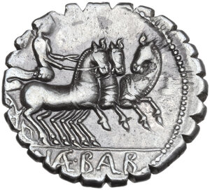 reverse: C. Naevius Balbus. AR Denarius serratus,  79 BC