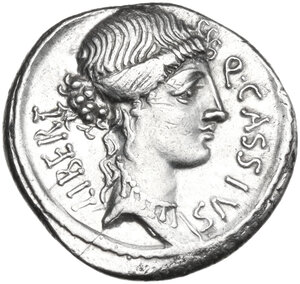 obverse: Q. Cassius Longinus. AR Denarius, 55 BC