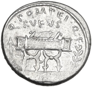 obverse: Q. Pompeius Rufus. AR Denarius, 54 BC