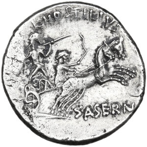 reverse: L. Hostilius Saserna. AR Denarius, 48 BC