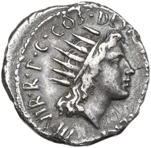 reverse: Mark Antony. AR Denarius, mint moving with Marcus Antonius, 38 BC