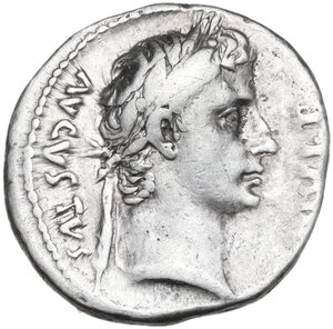 obverse: Augustus (27 BC-14 AD).. AR Denarius,  Lugdunum mint, 11-10 BC