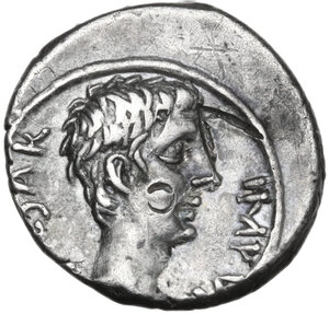 obverse: Augustus (27 BC - 14 AD).. AR Quinarius, uncertain mint in Asia Minor, 29-26 BC