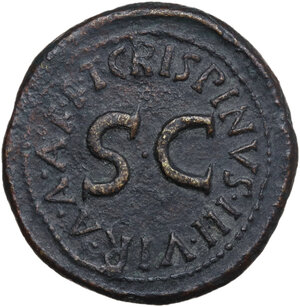 reverse: Augustus (27 BC-14 AD)  . AE Dupondius, T. Quinctius Crispinus Sulpicianus, moneyer