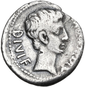 obverse: Augustus (27 BC - 14 AD).. AR Denarius, 17 BC. Coinage of M. Sanquinius