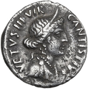 obverse: Augustus (27 BC - 14 AD).. AR Denarius, Rome mint, C. Antistius Vetus moneyer,16 BC