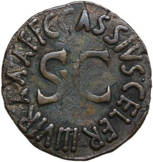 reverse: Augustus (27 BC - 14 AD) .. AE As, Rome mint., 16 BC. C. Cassius Celer, moneyer