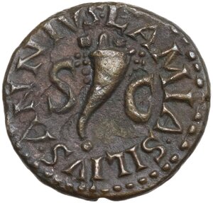 obverse: Augustus (27 BC-14 AD)  . AE Quadrans, Lamia, Silus and Annius moneyers, Rome mint