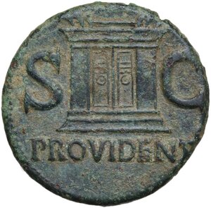 reverse: Divus Augustus (died 14 AD).. AE As. Struck under Tiberius