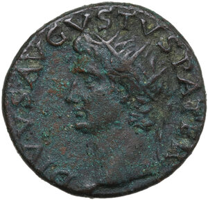 obverse: Divus Augustus (died 14 AD).. AE As, struck under Tiberius, 34-37