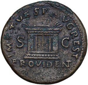 reverse: Divus Augustus (died 14 AD).. AE As, struck under Titus, 80-81 AD
